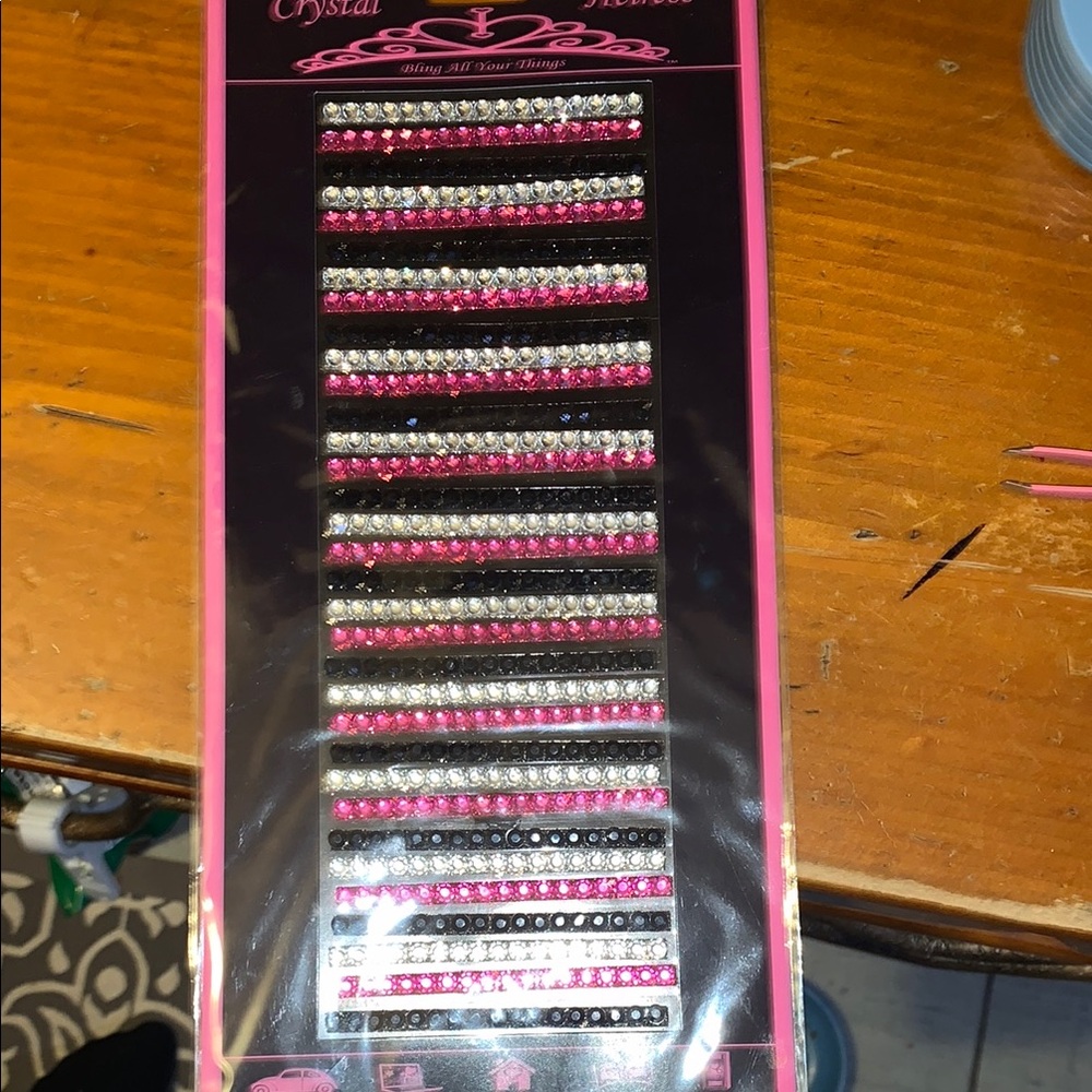 Pink and Silver Rhinestone Strips - Picture 7 of 7